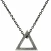 Anhänger mit Kette 925/- Silber matt oxidiert Dreieck