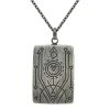 Anhänger mit Kette 925/- Silber matt oxidiert Tattoo Motiv