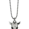 Anhänger mit Kette 925/- Silber oxidiert Bullhead