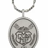 Anhänger mit Kette 925/- Silber satiniert oxidiert Champion Wappen