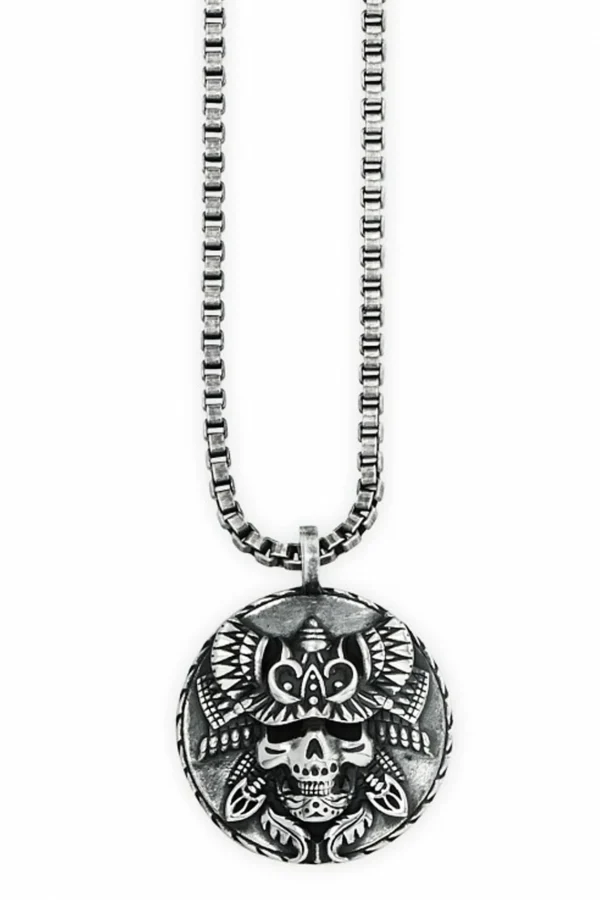 Anhänger mit Kette 925/- Sterling Silber oxidiert Münze