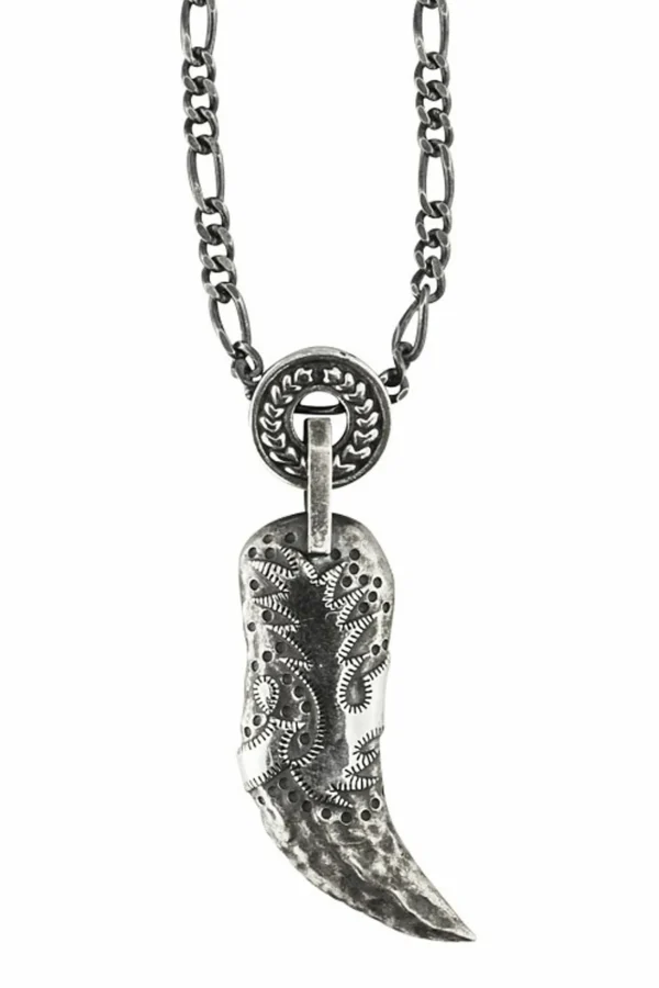 Anhänger mit Kette 925/- Sterling Silber oxidiert Tigerzahn