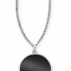 Anhänger mit Kette 925 Sterling Silber rhodiniert Onyx