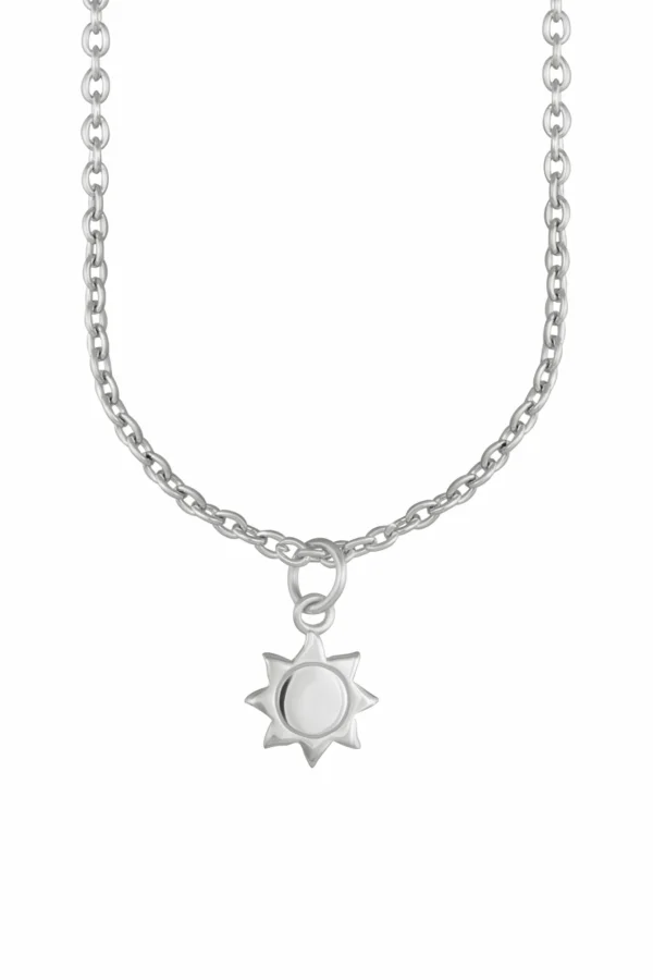 Anhänger mit Kette 925 Sterling Silber rhodiniert Sonne