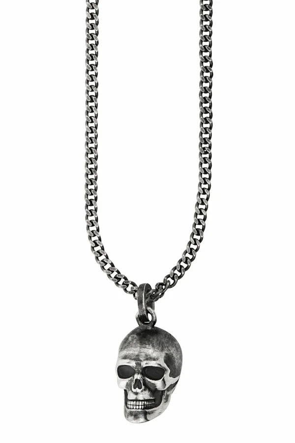 Anhänger mit Kette Totenkopf 925/- Sterling Silber oxidiert