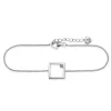 Armband 925 Sterling Silber rhodiniert Rechteck Zirkonia