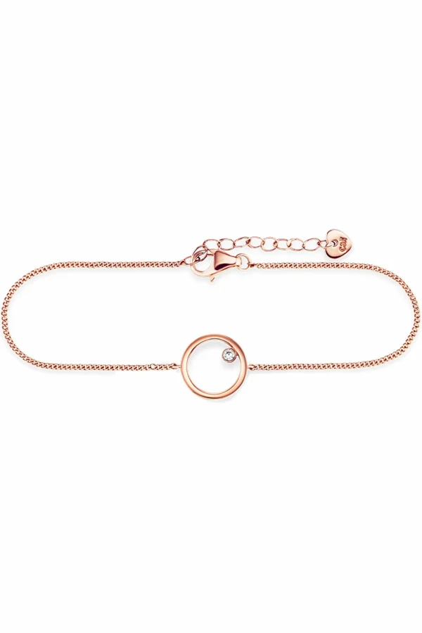 Armband 925 Sterling Silber rosé vergoldet Zirkonia Kreis