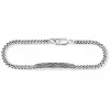 Armband 925/- Sterling Silber oxidiert Wellen 19cm