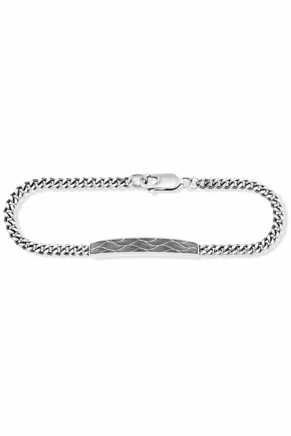 Armband 925/- Sterling Silber oxidiert Wellen 19cm