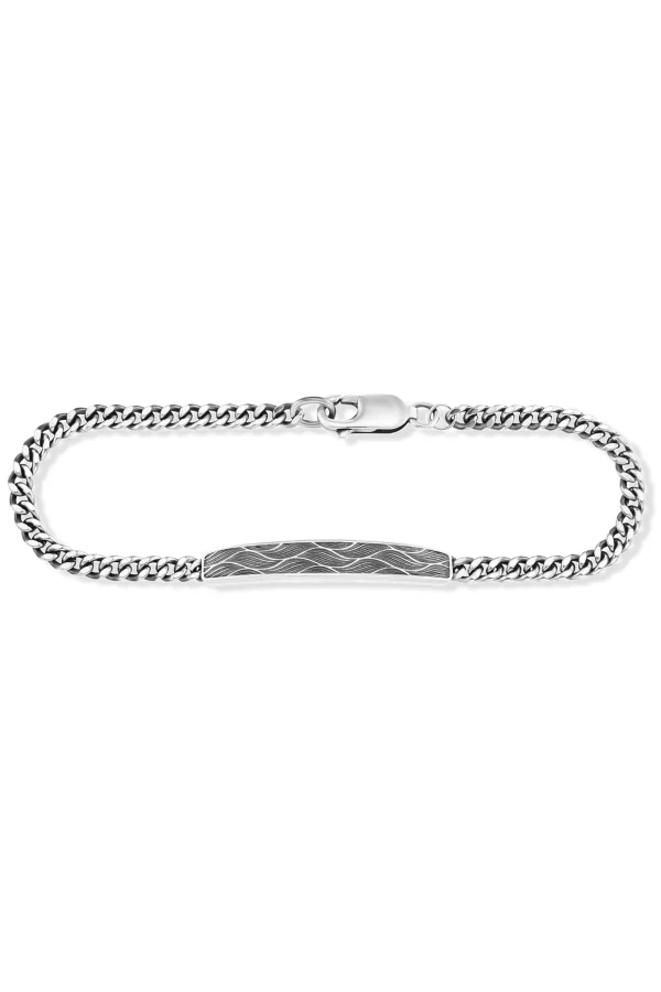 Armband 925/- Sterling Silber oxidiert Wellen 21cm