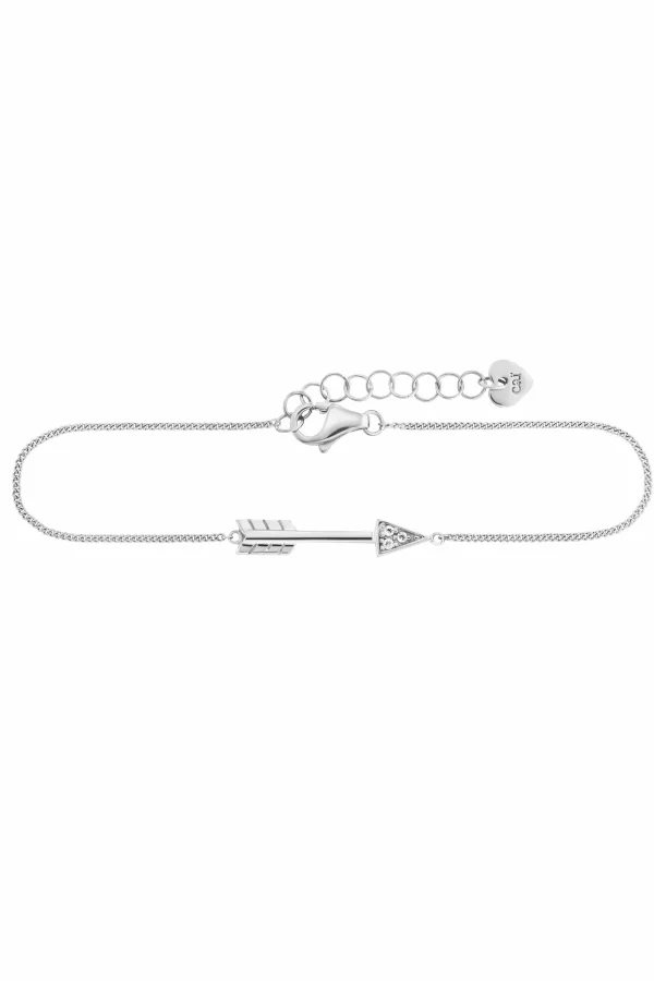 Armband 925/- Sterling Silber rhodinert Zirkonia Pfeil