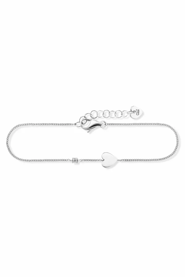 Armband 925/- Sterling Silber rhodiniert Zirkonia Herz