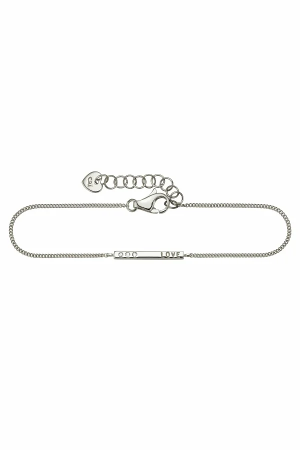 Armband 925/- Sterling Silber rhodiniert Zirkonia Love