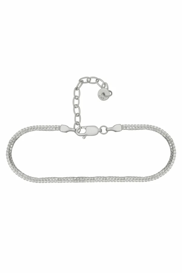 Armband 925/- Sterling Silber rhodiniert zweireihige Venezianer Kette