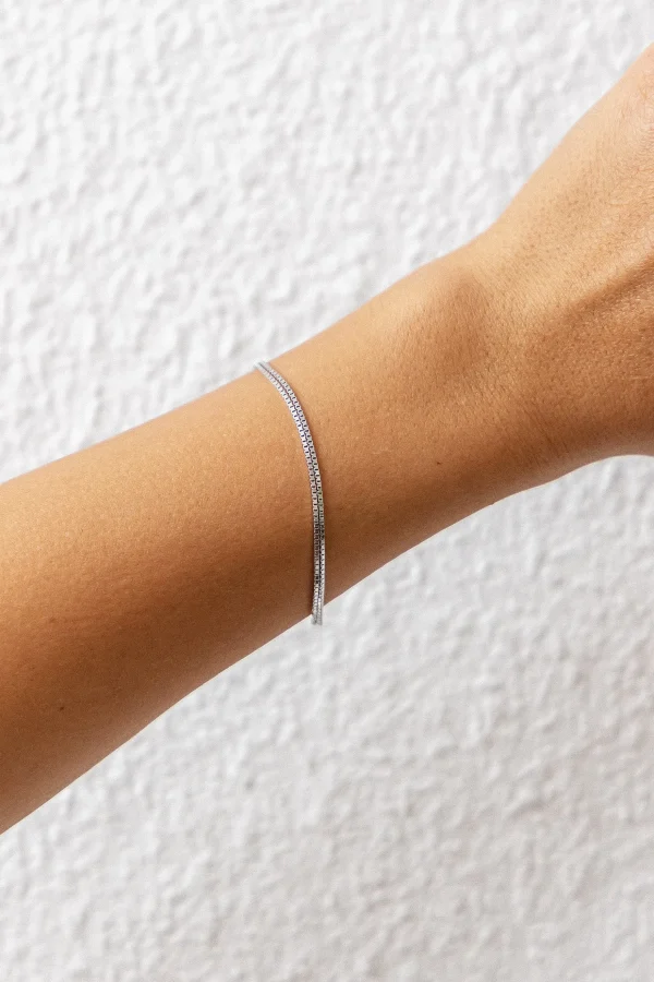 Armband 925/- Sterling Silber rhodiniert zweireihige Venezianer Kette