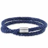 Armband Edelstahl Textil blau 20cm Magnetverschluß