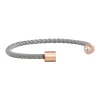 Armband Leder olivenblattgegerbt grau rosé