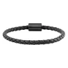 Armband Leder olivenblattgegerbt schwarz