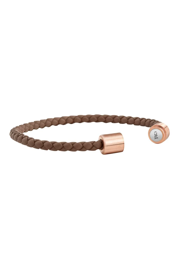 Armband Leder olivenblattgegerbt braun rosé