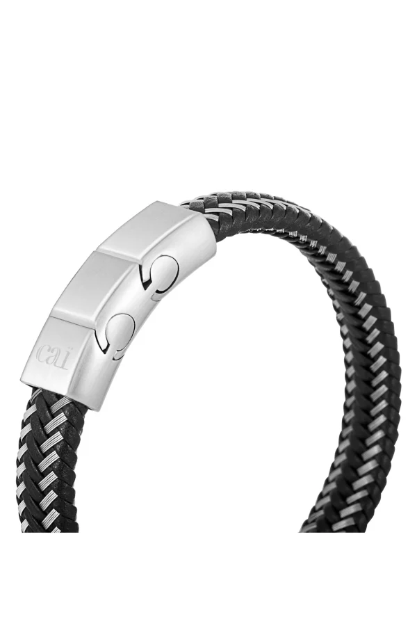 Armband Leder schwarz 21cm + Verlängerung