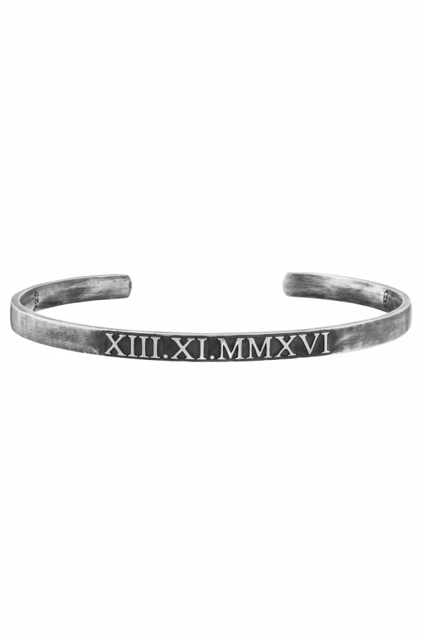 Armreif 925 Sterling Silber matt oxidiert