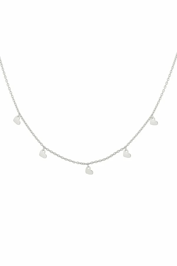 Collier 925 Silber rhodiniert Anhänger Herzen