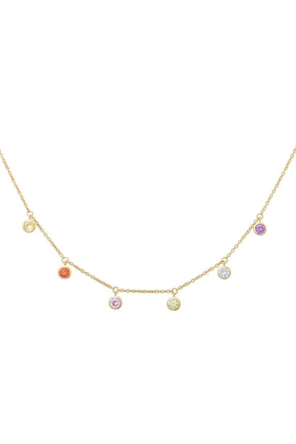 Collier 925 Silber vergoldet Anhänger Zirkonia Rainbow