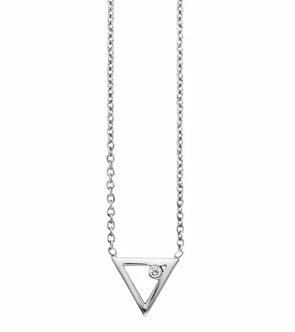 Collier 925 Sterling Silber rhodinert Zirkonia Dreieck