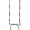 Collier 925 Sterling Silber rhodiniert Rechteck Zirkonia