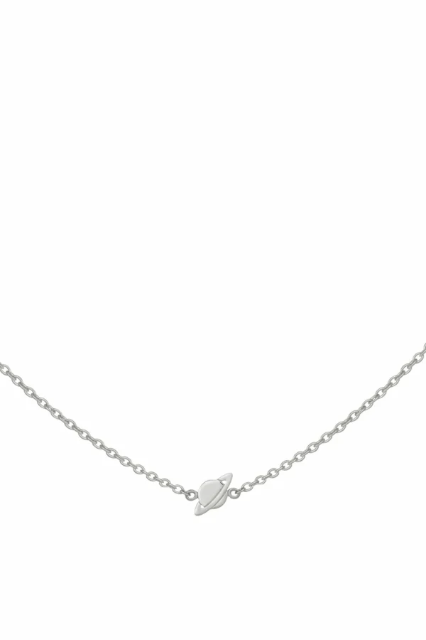 Collier 925 Sterling Silber rhodiniert Sternschnuppe - Saturn - Mond