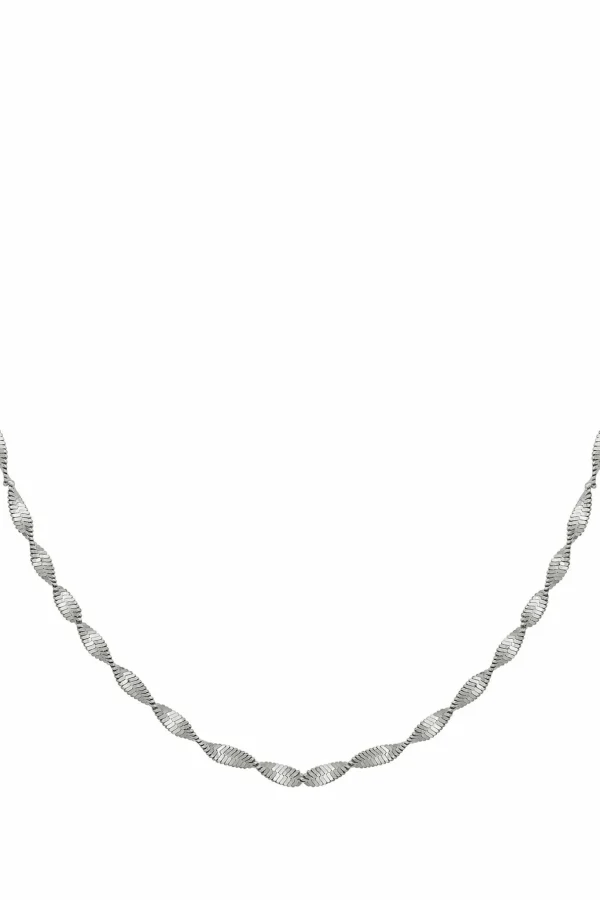 Collier 925/- Sterling Silber Flachpanzer Kette gedreht rhodiniert