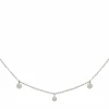 Collier 925/- Sterling Silber rhodiniert Anhänger Plättchen Zirkonia