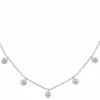 Collier 925/- Sterling Silber rhodiniert Anhänger rund Zirkonia