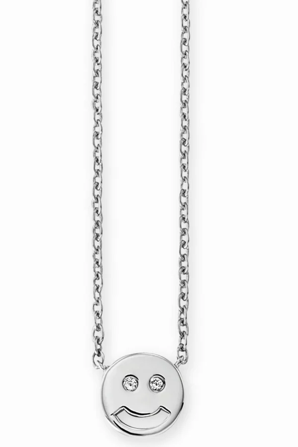 Collier 925/- Sterling Silber rhodiniert Zirkonia Smile