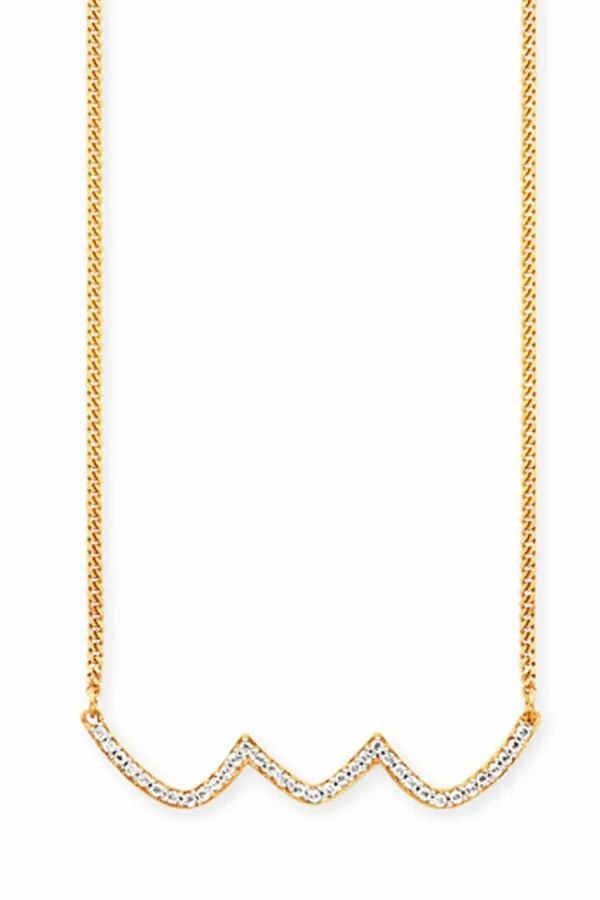 Collier 925/- Sterling Silber vergoldet Topas Wellen