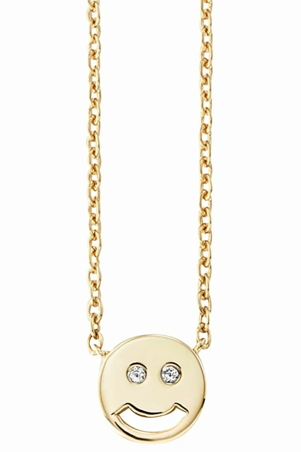 Collier 925/- Sterling Silber vergoldet Zirkonia Smile