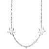 Collier 925 Sterling Silber rhodiniert Mond Sterne