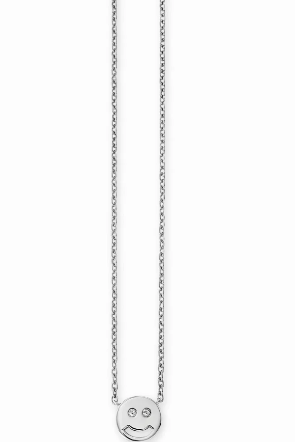 Collier 925/- Sterling Silber rhodiniert Zirkonia Smile