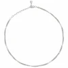 Collier Choker 925/- Sterling Silber Venezianer Kette rhodiniert zweireihig