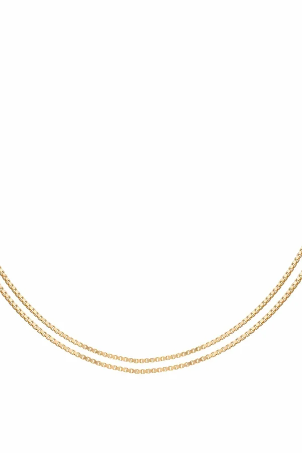 Collier Choker 925/- Sterling Silber Venezianer Kette vergoldet zweireihig