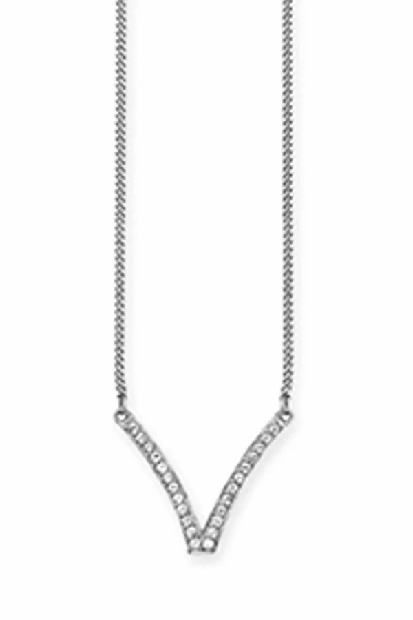 Collier 925/-Sterling Silber rhodiniert Topas