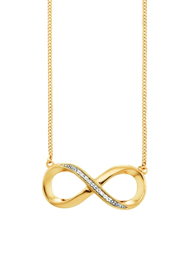 Collier 925/-Sterling Silber vergoldet Topas Infinity