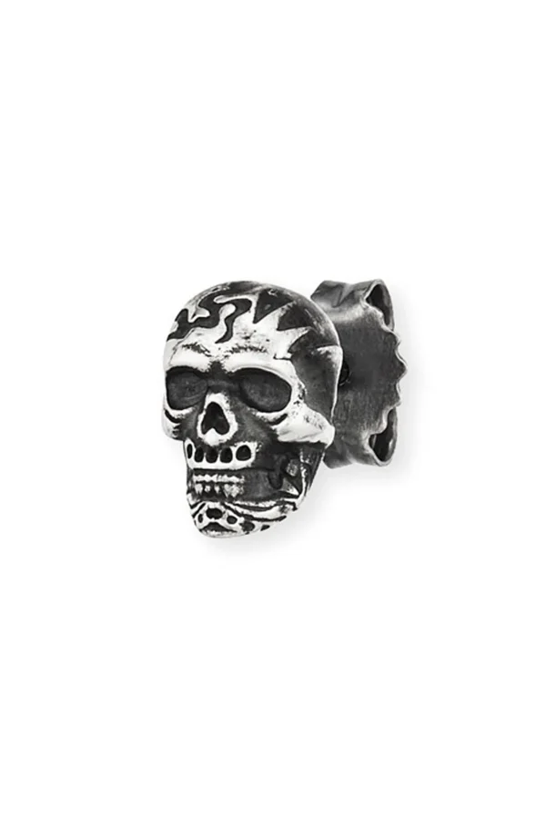 Einzel-Ohrstecker 925/-Sterling Silber Totenkopf