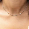 Halskette Choker 925 Silber rhodiniert mit Zirkonia