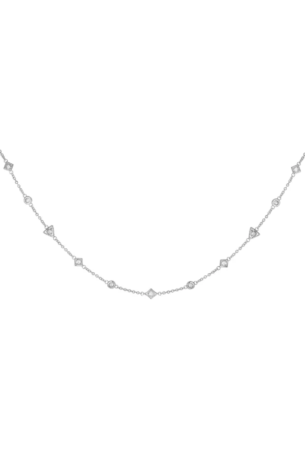 Halskette Choker 925 Silber rhodiniert mit Zirkonia