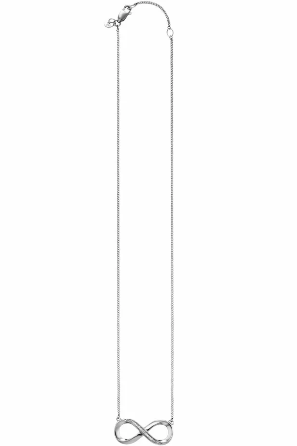 Halskette Silber 925 rhodiniert Topas weiß 42+3cm