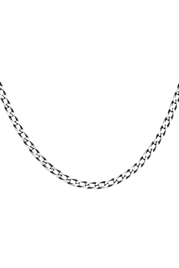 Kette 925 Sterling Silber oxidiert Lang Panzerkette