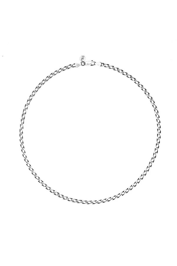 Kette 925 Sterling Silber oxidiert Lang Panzerkette