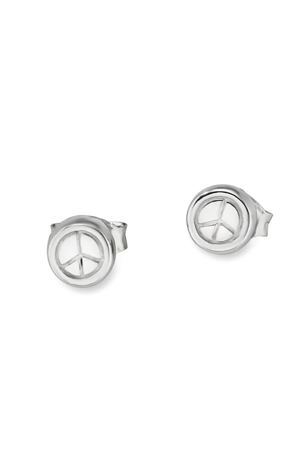 Ohrstecker 925/ Sterling Silber rhodiniert Peace