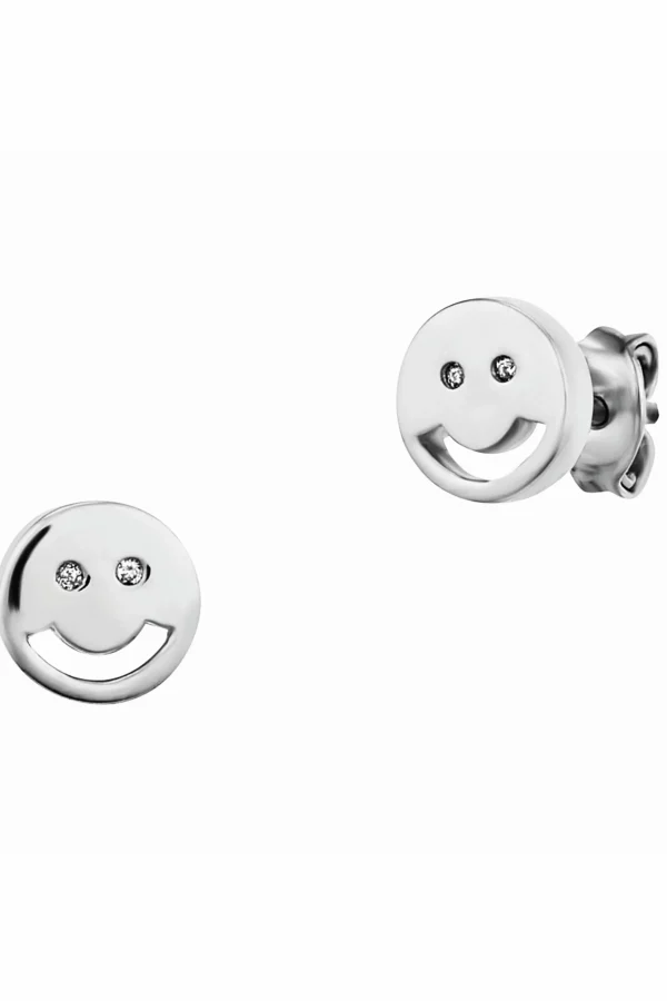 Ohrstecker 925/- Sterling Silber rhodiniert Smile